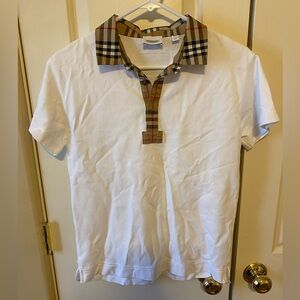 Burberry size 14 Johane Check trim Shirt nova check dress top logo polo